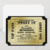 Sweet zestien VIP Ticket Style Party-uitnodigingen Kaart (Voorkant / Achterkant)