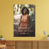 Sweet zestien welkomstbord met foto op canvas (Insitu (Woonkamer))