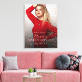 Sweet zestien welkomstbord met foto op canvas (Insitu (Woonkamer))