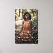 Sweet zestien welkomstbord met foto op canvas afdruk (Voorkant)