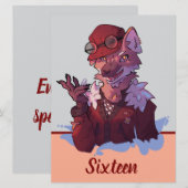 Sweet Zestien, wolf, anime Feestdagenkaart (Voorkant / Achterkant)