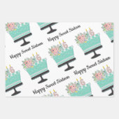 Sweet zestien zestiende zestiendagskaarten die pap inpakpapier vel (Voorkant 2)