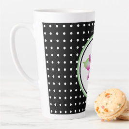 Sweet Zwart-wit Polka-dot Flower Latte Mok
