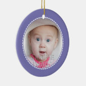 SweetBabyCarrots Baby's Eerste Kerst Paarse Keramisch Ornament (Rechts)