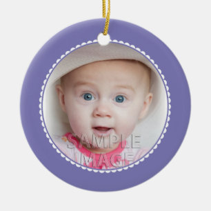 SweetBabyCarrots Baby's Eerste Kerst Paarse Keramisch Ornament