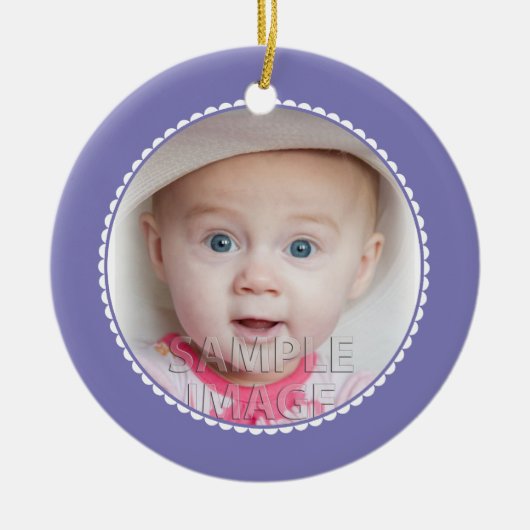 SweetBabyCarrots Baby's Eerste Kerst Paarse Keramisch Ornament (Voorkant)