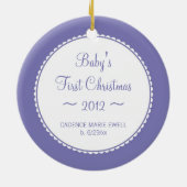 SweetBabyCarrots Baby's Eerste Kerst Paarse Keramisch Ornament (Achterkant)