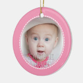 SweetBabyCarrots Baby's Eerste Kerstmis Roze Keramisch Ornament (Links)
