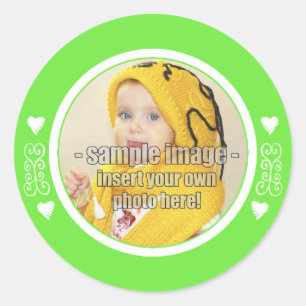 SweetBabyCarrots grillig groen Lijst Ronde Sticker