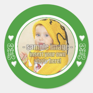SweetBabyCarrots grillig groen Lijst Ronde Sticker