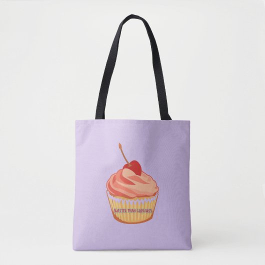Sweeter dan Cupcakes Lavender Canvas tas (Voorkant)