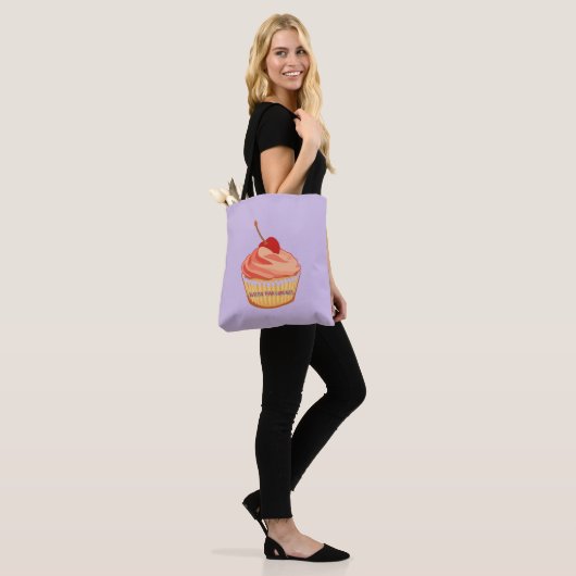Sweeter dan Cupcakes Lavender Canvas tas (Op model)