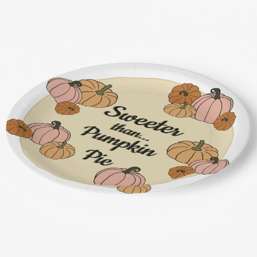 Sweeter dan Pumpkin Pie Papieren Bordje (Gekanteld)