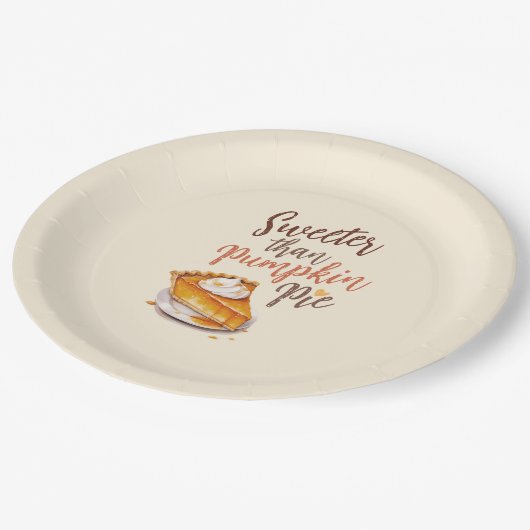 Sweeter dan Pumpkin Pie Papieren Bordje (Gekanteld)