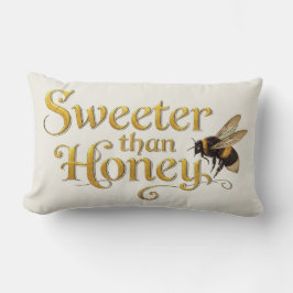 Sweeter Than Honey | Golden Vintage Bee Art Lover Kussen