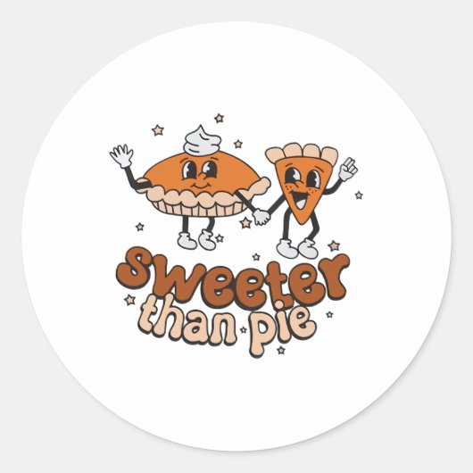 Sweeter Than Pie Byby Herfst Herfst Thanksgiving H Ronde Sticker (Voorkant)