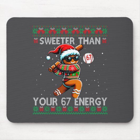 Sweeter Than Your 67 Energy Gingerbread Baseball C Muismat (Voorkant)
