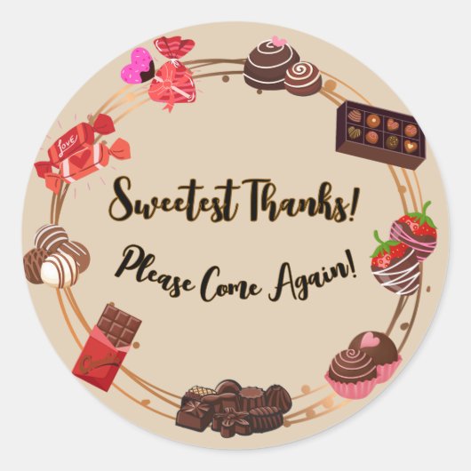 Sweetest Bedankt Sticker (Voorkant)