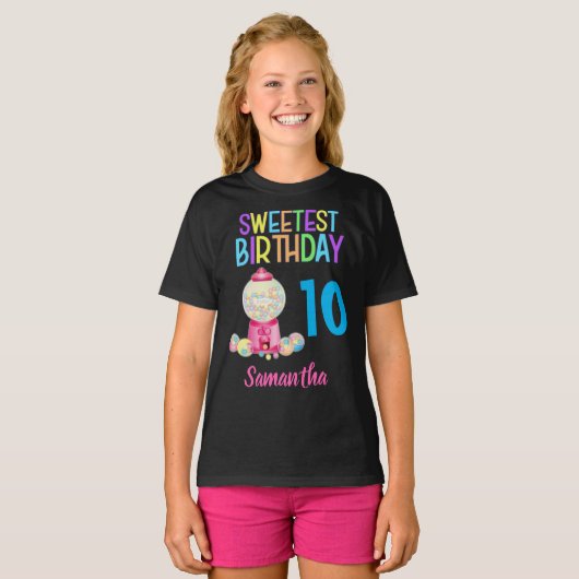 Sweetest Birthday Party Colorful Custom T-Shirt (Voorkant volledig)