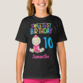 Sweetest Birthday Party Colorful Custom T-Shirt (Voorkant)