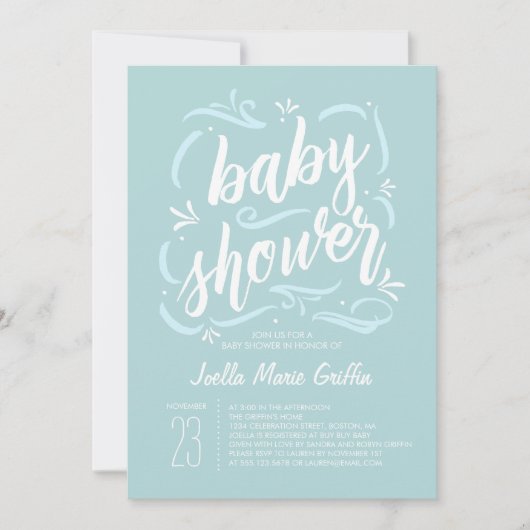 Sweetest Blue Baby shower Invitation Kaart (Voorkant)