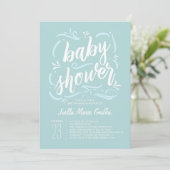 Sweetest Blue Baby shower Invitation Kaart (Staand voorkant)