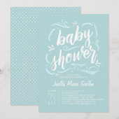 Sweetest Blue Baby shower Invitation Kaart (Voorkant / Achterkant)