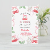 Sweetest Cherry 1st Custom Digital Kaart (Staand voorkant)