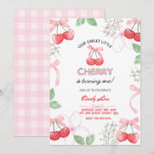 Sweetest Cherry 1st Custom Digital  Kaart (Voorkant / Achterkant)