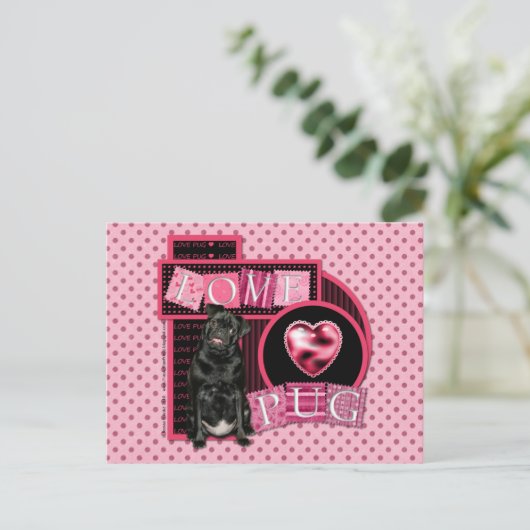 Sweetest Day - Love Pug Briefkaart (Staand voorkant)