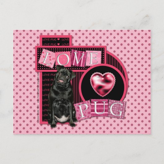 Sweetest Day - Love Pug Briefkaart (Voorkant)