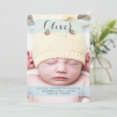 Sweetest Dream Two Photo Modern Birth Announounanc Aankondiging (Staand voorkant)