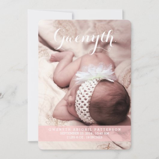 Sweetest Dream Two Photo Modern Birth Announounanc Aankondiging (Voorkant)