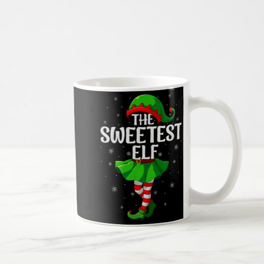 Sweetest Elf Christmas Girls Women Elf Squad Xmas  Koffiemok (Rechts)