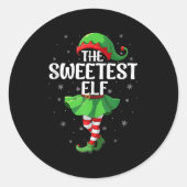 Sweetest Elf Christmas Girls Women Elf Squad Xmas  Ronde Sticker (Voorkant)