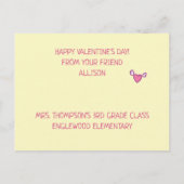Sweetest Friend - Cute Cupid Classroom Valentijn Briefkaart (Achterkant)