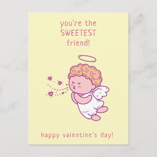 Sweetest Friend - Cute Cupid Classroom Valentijn Briefkaart (Voorkant)