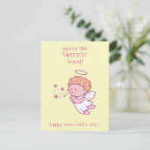 Sweetest Friend - Cute Cupid Classroom Valentijn Briefkaart (Staand voorkant)