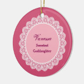 Sweetest GODDAUGHTER Ever Custom Name Lace Cadeau Keramisch Ornament (Links)
