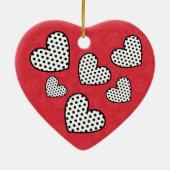 Sweetest GODDAUGHTER Polka Dot Hearts V07A Keramisch Ornament (Achterkant)