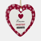Sweetest Goddochter Snowflake Pattern Heart Z09 Keramisch Ornament (Rechts)