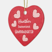 Sweetest GRANDDAUGHTER Red Hearts V05 Keramisch Ornament (Links)