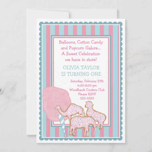 Sweetest Little Circus Invitation Kaart (Voorkant)