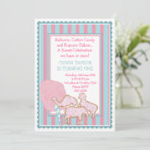 Sweetest Little Circus Invitation Kaart (Staand voorkant)