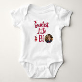 Sweetest Little Elf | Personalized Baby Photo  Romper (Voorkant)