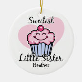 Sweetest Little Sister Personalized Ornament (Voorkant)