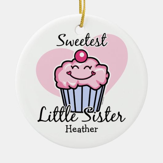 Sweetest Little Sister Personalized Ornament (Voorkant)