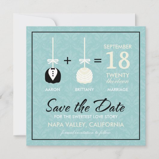 Sweetest Love Cakepop Modern Save the Date (Voorkant)