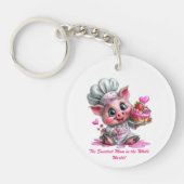 Sweetest Mom Pig Chef Keychain (Voorkant)