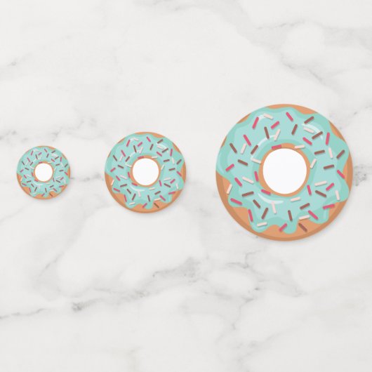 SWEETEST ONE Blue Iced Donuts Baby Eerste Verjaard Confetti (Achterkanten)
